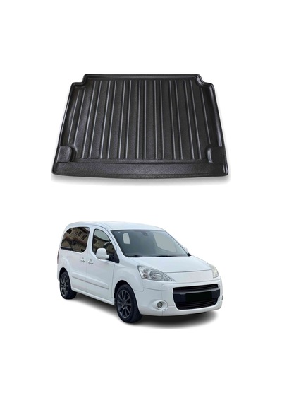 Peugeot Partner Tepee Van 2008-2019 Arası Uyumlu Araca Özel Kauçuk Bagaj Havuzu Siyah Koltuklu İçin
