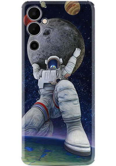Tecno Pova Neo 2 Kılıf Silikon Desen Özel Seri Astronot ve Dünya 1759