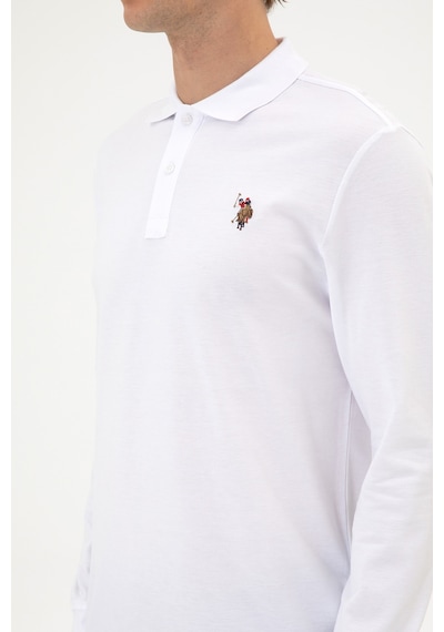U.S. Polo Assn. Erkek Regular Fit Polo Yaka Beyaz Basic Sweatshirt 50313772-VR013 U.S. Polo Assn. Erkek Regular Fit Polo Yaka Beyaz Basic Sweatshirt 50313772-VR013