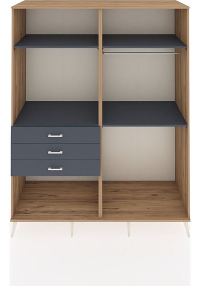 Kronos Gardrop 4 Raflı 3 Çekmeceli 2 Askılı 176x59x221 Çam-antrasit Beyaz Kronos Gardrop 4 Raflı 3 Çekmeceli 2 Askılı 176x59x221 Çam-antrasit Beyaz
