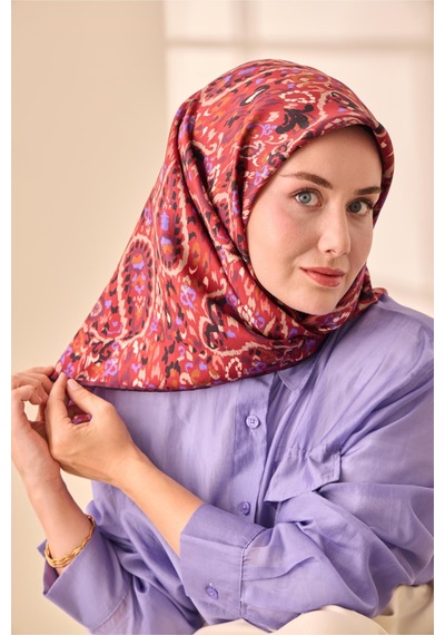 Silk Home Twill İpek Eşarp 11478-19 Siyah, Vişne, Kırmızı, Vizon, Eflatun, Gül Kurusu