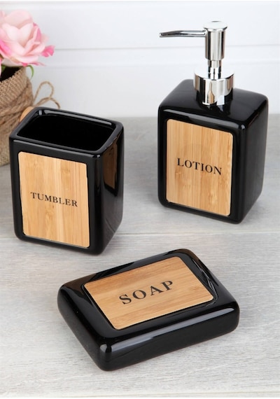 Acr Banyo Set 3lü Siyah Sabj-008392/12 Siyah