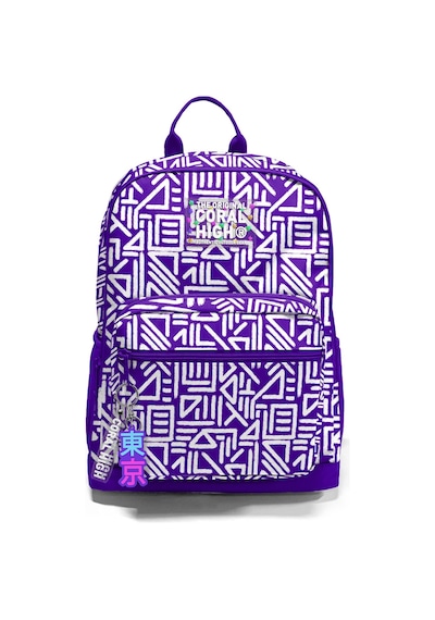 Coral High Mor Beyaz Geometrik Desenli Okul Sırt Çantası 23683 Beyaz - Mor
