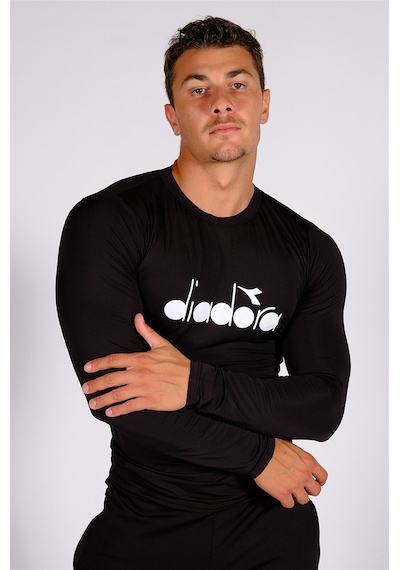 Diadora Soloben - Erkek Siyah Uzun Kollu Spor T-Shirt - Tsrt-Zn1