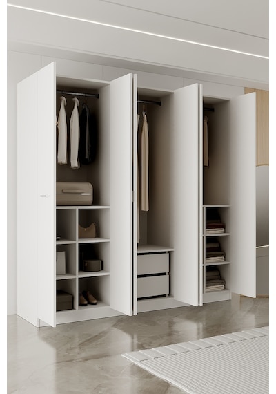 Aeka Ae-2191 Hisar Aynalı 6 Kapaklı Çok Bölmeli Askılı Ve Raflı Geniş Hacimli Gardırop 210x210 Cm Beyaz Aeka Ae-2191 Hisar Aynalı 6 Kapaklı Çok Bölmeli Askılı Ve Raflı Geniş Hacimli Gardırop 210x210 Cm Beyaz