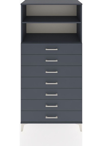 Hyperion Dolap 2 Raflı 7 Çekmeceli 88x44x182 Antrasit-antrasit Antrasit