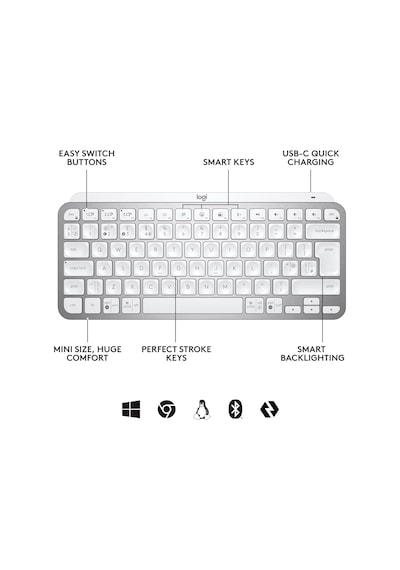 Logitech MX Keys Mini For Business Kablosuz İngilizce Q Klavye