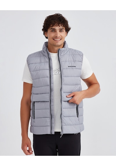Skechers M Outerwear Padded Vest Erkek Gri Yelek S231241-035 Gri