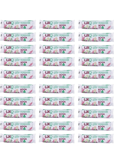Lixo Büyük Boy Çöp Torbası 65x80 Cm 10lu Rulo x 30 Paket 300 Adet