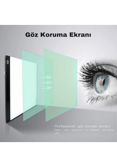 TechTic A4 Led Işıklı(3 Seviye) Çizim Kopyalama Animasyon Portre Dövme Grafik Çizim Tableti