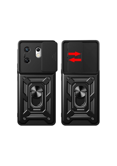 Herşeytrend İnfinix Zero 30 4g Kılıf Pars Lens Yüzüklü Silikon - Siyah Çok Renkli Diğer
