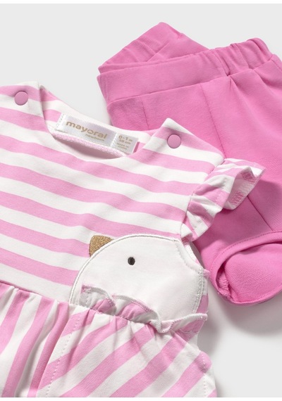 Kız Bebek 4'lü Tişört Şort Takım Pembe 1670 Pembe