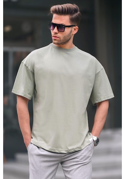 Madmext Erkek Çağla Yeşili Oversize Fit Basic Tişört 6066-çağla Yeşili Çağla Yeşili