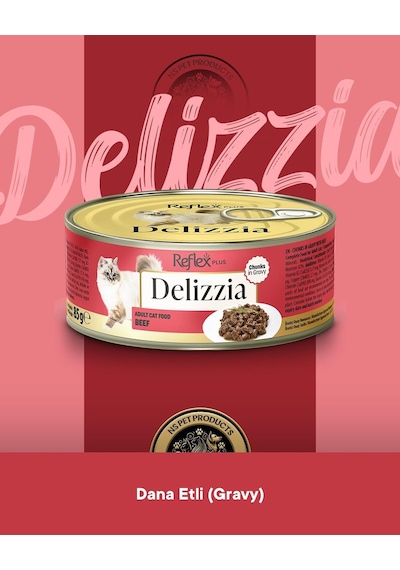 Reflex Plus Delizzia Yetişkin Dana Etli Gravy Kedi Maması 6x85 Gram