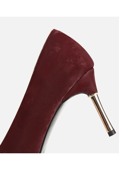 Hotiç Kadın Süet Bordo Gold Detaylı İnce Topuklu Stiletto 01ayh332690a780 01ayh332690a780