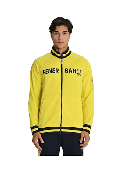 Fenerium Fenerbahçe Sarı Tribün Uv Baskılı Arma Detay Erkek Sweatshirt Lacivert Açık