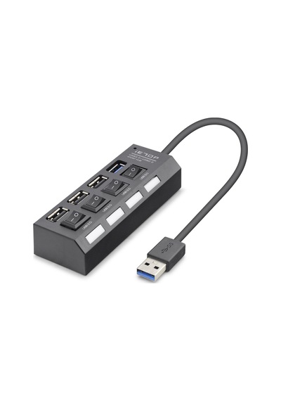 Usb 3.0 Anahtarlı Hub 4 Port 5 Gbps Siyah U3202