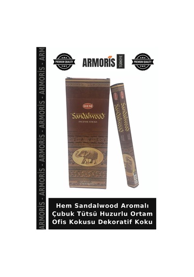 Hem Sandalwood Aromalı Çubuk Tütsü Huzurlu Ortam Ofis Kokusu Dekoratif Koku