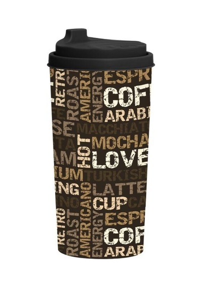 470Cc Desenli Kahve Bardağı Coffee Yazılı Çok Renkli