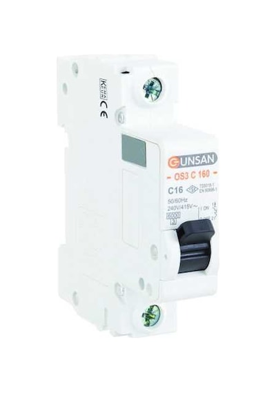 Günsan Elektrik Otomatik Sigorta 1 Kutup 6kA B Tipi 32A -OS3B160-32