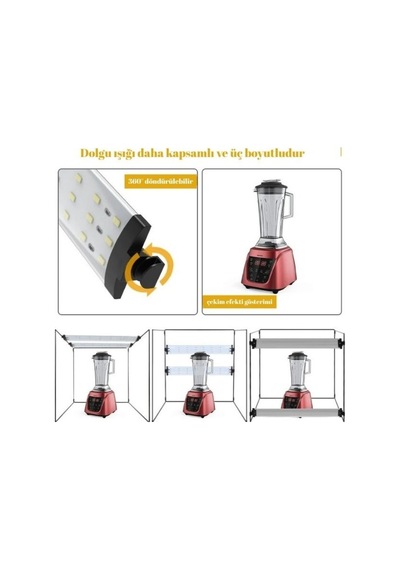 80x80x80 Led Işıklı Ürün Fotoğraf Çekim Kabini - Büyük Boy Stüdyo Çadırı