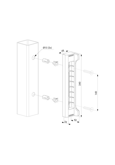 Locinox 40mm-50mm Gerı Cekmelı Kapı Kılıdı Icın Polamıd Tutucu
