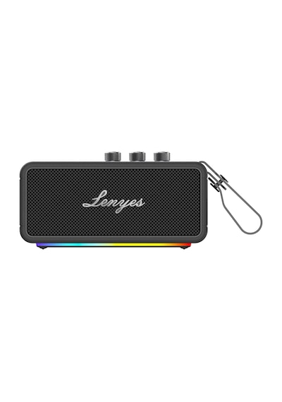 Lenyes S876 Supreme Serisi Rgb Işıklı Taşınabilir Su Geçirmez Tws Bluetooth Hoparlör V5.3 45w Siyah