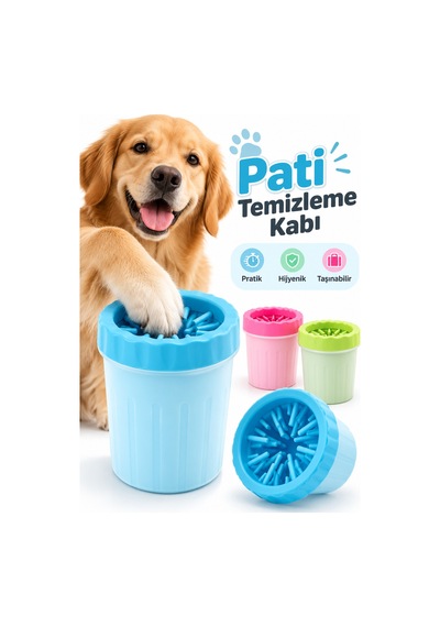 Evcil Hayvan Pati Yıkama Kabı Kedi Köpek Silikon Fırçalı Pratik Pati Temizleyici