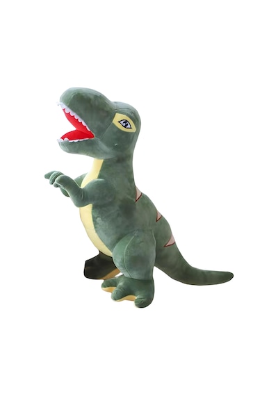 İthal Soft Kumaş Xl Boy Dinozor Tyrannosaurus T-rex Figür Peluş Oyuncak Uyku & Oyun Arkadaşı 55 Cm. Yeşil