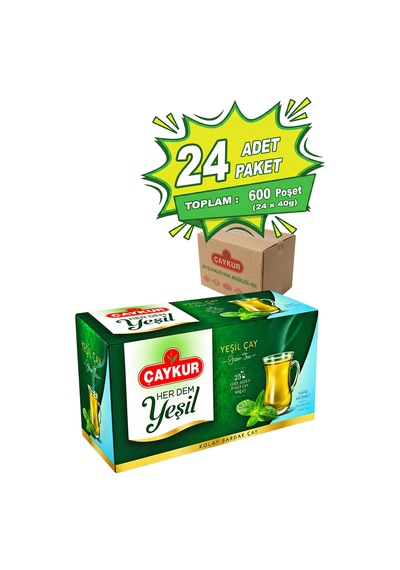 Herdem Yeşil Çay Süzen Poşet Naneli 1,6gr 25 Adet Yirmidörtlü Paket