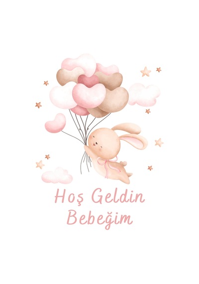 İsme Özel Tavşan Tema Bebek Çikolatası Etiketi Yuvarlak 4 Cm 70 Adet Diğer