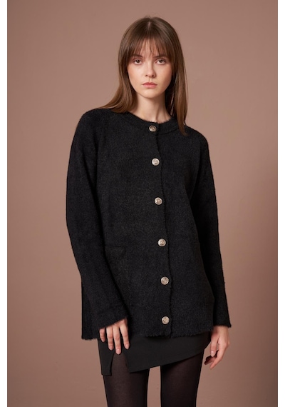 Ftz Women Kadın Angora Hırka Siyah 25259 Siyah
