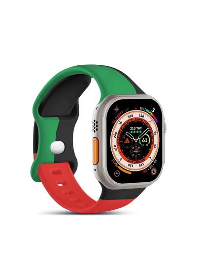 Apple Watch Series 8 45mm İçin Kordon Activeflex Wristband Black Unity Watch Series 8 45mm İle Uyumlu Kordon, Kayış - Siyah - Yeşil Çok Renkli Apple Watch Series 8 45mm İçin Kordon Activeflex Wristband Black Unity Watch Series 8 45mm İle Uyumlu Kordon, Kayış - Siyah - Yeşil Çok Renkli