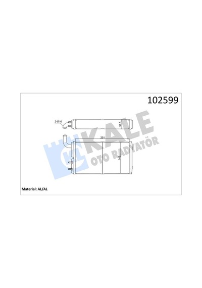 Kale 0181832al Kalorifer Radyatörü Brazıng Versiyonu Kl271100 Fıat-tofaş Skd Murat 131 Şahin Doğan Slx 1.6 74 At/mt Borulu-musluksuz Mekanik 250x140x42 4327232-85007271 -