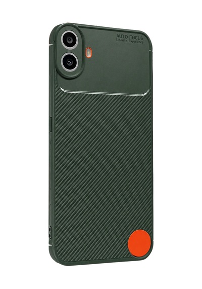 Nothing Phone Nothing Cmf Phone 1 Uyumlu Kılıf Karbon Tasarım Kamera Korumalı Silikon Telefon Kılıfı Kapak Koyu Yeşil