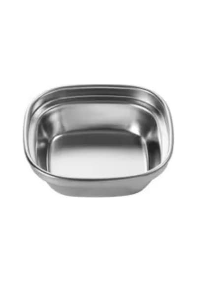 Metal Gümüş Renk Barbekü, Sos Tabağı - Sos, Reçel, Bal, Kaymak Kasesi, Tekli - 8x8x2,5 Cm - 1 Adet Çok Renkli