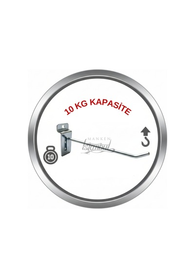Kanallı Pano Kancası 30 Cm Kauçuklu Delüx 10 Kg Kapasiteli Mağaza Raf Askı Kancası 20 Adet