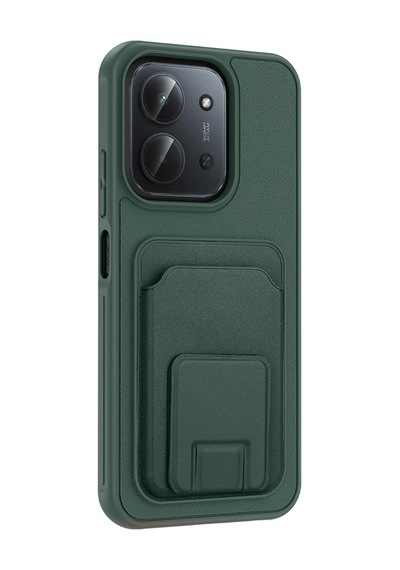 Xiaomi Redmi 15c Kılıf Kartlıklı Tpu Redclick Bikart Kapak Koyu Yeşil