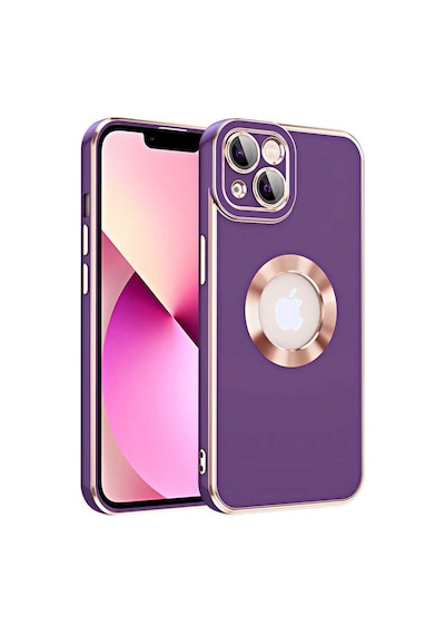 Kilifone - Apple Uyumlu iPhone 14 Plus - Kılıf Kamera Korumalı Parlak Logo Gösteren Kongo Kapak - Koyu Mor