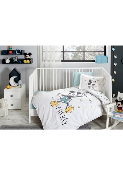 Özdilek Mickey Mouse Good Night Disney Lisanslı Bebek Nevresim Takımı Beyaz