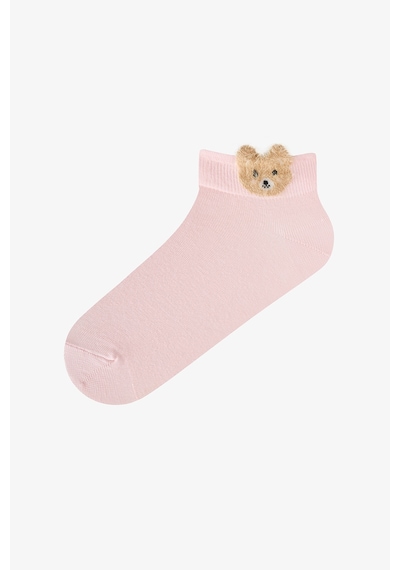 Penti Beyaz Gri Pembe Cute Teddy Bear Pamuklu 3 Çift Patik Çorap