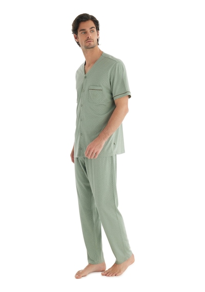 Erkek Pijama Takımı 40704 - Yeşil Yeşil