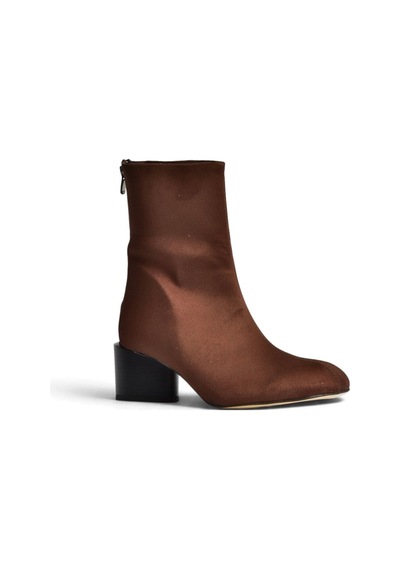 Fox Shoes Z920234002 Kahverengi Süet Kalın Topuklu Kadın Bot