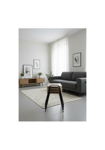4'lü Tepsi Model Modern Sehpa Çok Renkli