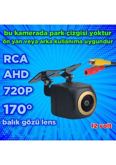 Ahd 720p 170 Derece Balık Gözü Lens Araç Kamerası 12 Volt