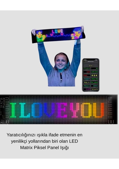 Akıllı Led Matrix Panel Usb Bağlantılı, Kaydırmalı Yazı Ve Animasyon Desteği Diğer