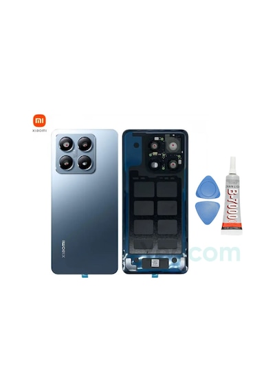 Xiaomi Mi 14t Pro Mavi Kamera Camlı Arka Cam Batarya Pil Kapağı Telefon Arka Kapak