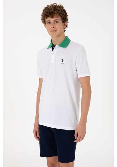 U.S. Polo Assn. Erkek Regular Fit Polo Yaka Beyaz Tişört 50306809-VR013