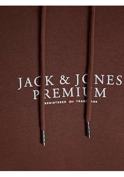 Jack & Jones Jack Jones Premium Erkek Kapüşonlu Sweatshirt 12216335 Kahverengi