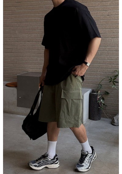 Tarz Cool Erkek %100 Pamuklu Kalın Dokulu Oversize Bisiklet Yakalı T-shirt Siyah